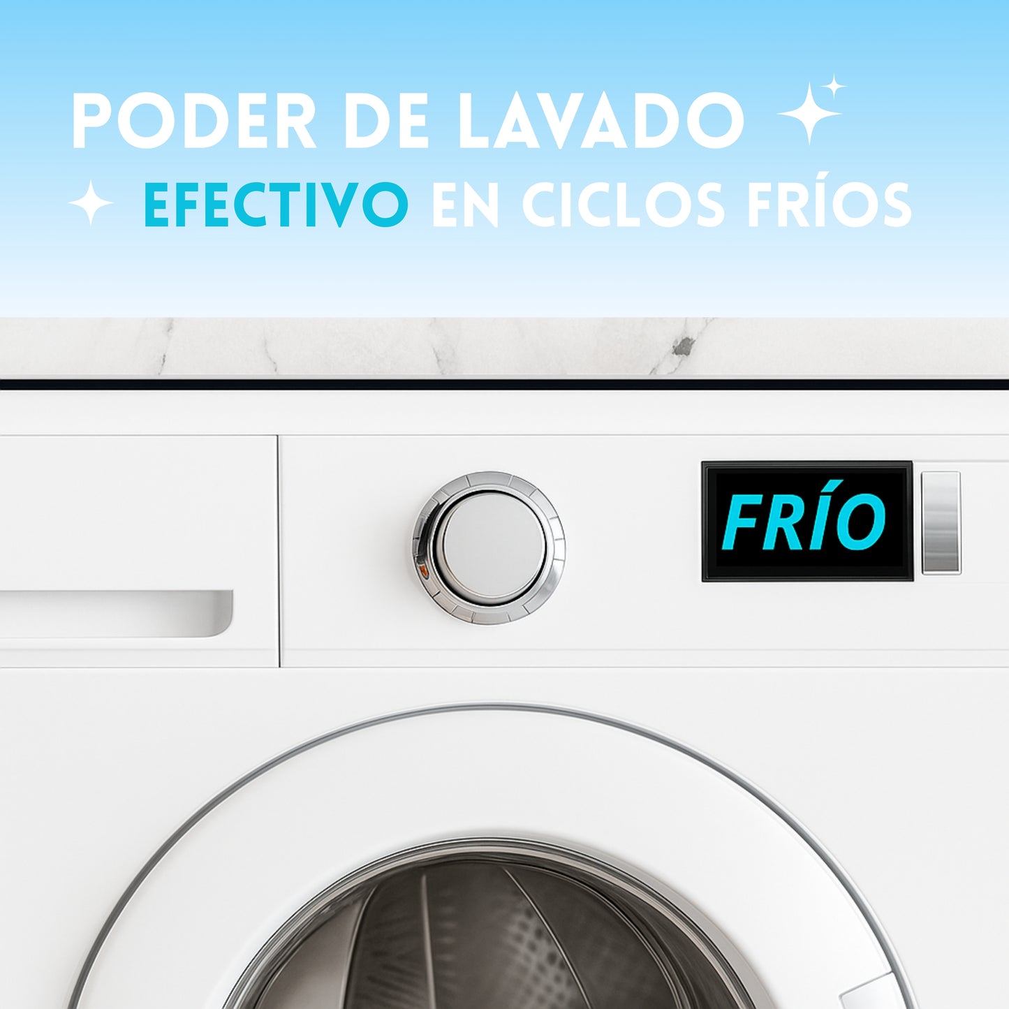 Detergente con poder de lavado efectivo en ciclos fríos