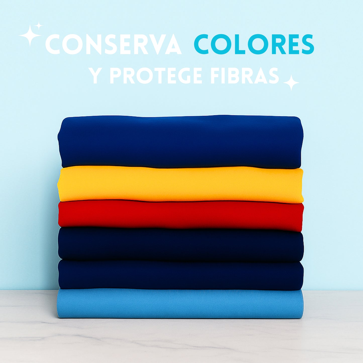 Detergente que conserva colores y protege fibras