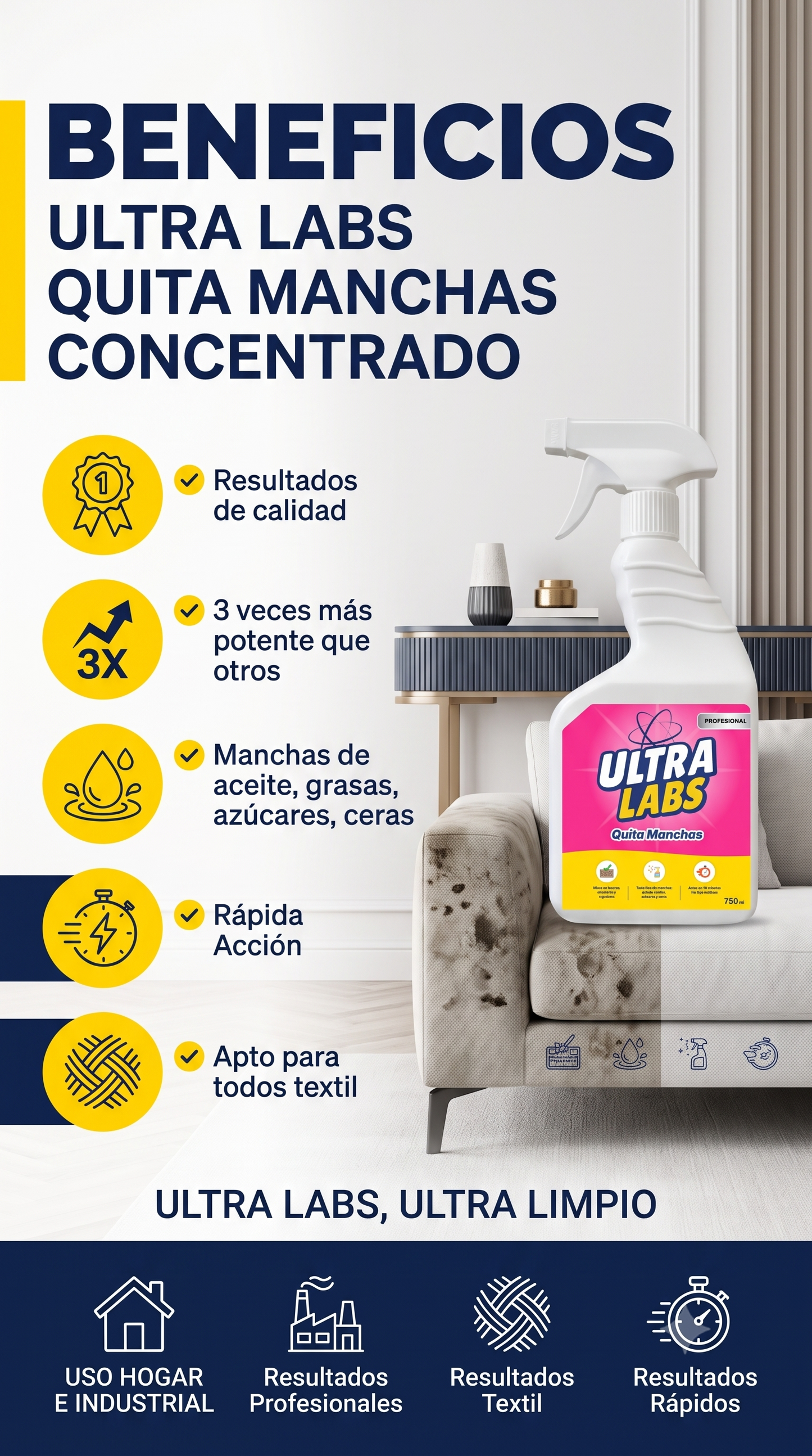 Pack 750cc Desengrasante - Quita Manchas - Removedor de Sarro - Removedor de Minerales