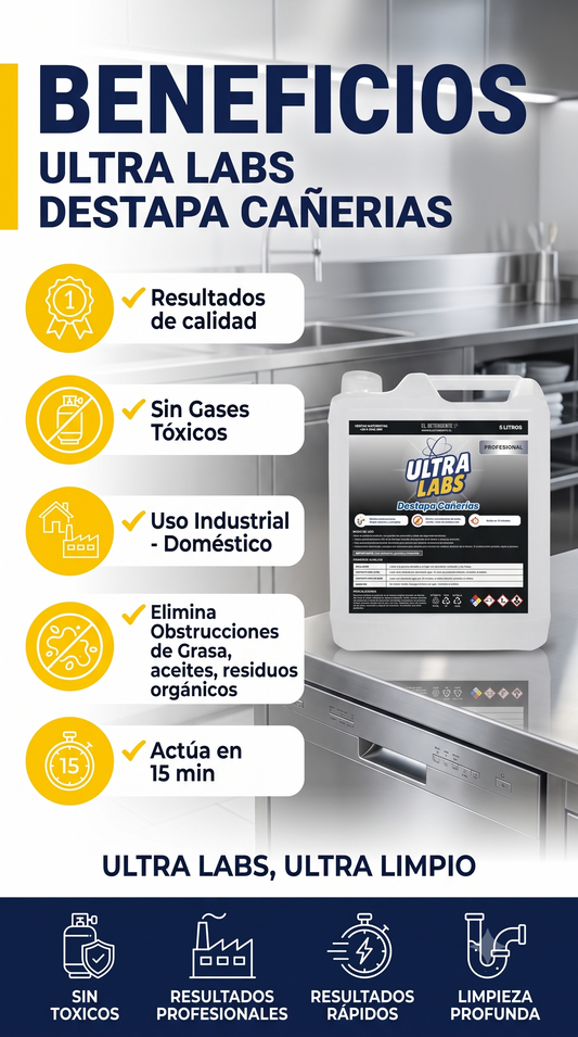 Destapa Cañerias 5 Litros Ultra Labs