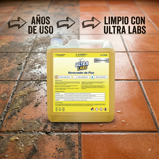 Desengrasante de Alto Poder 5 Litros + Renovador de Pisos 5 Litros