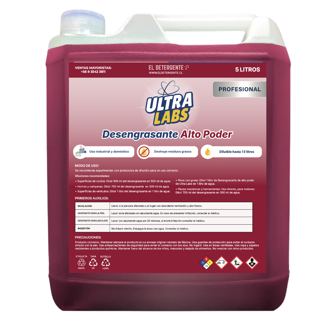 Desengrasante Alto Poder Ultra Labs 5 Litros
