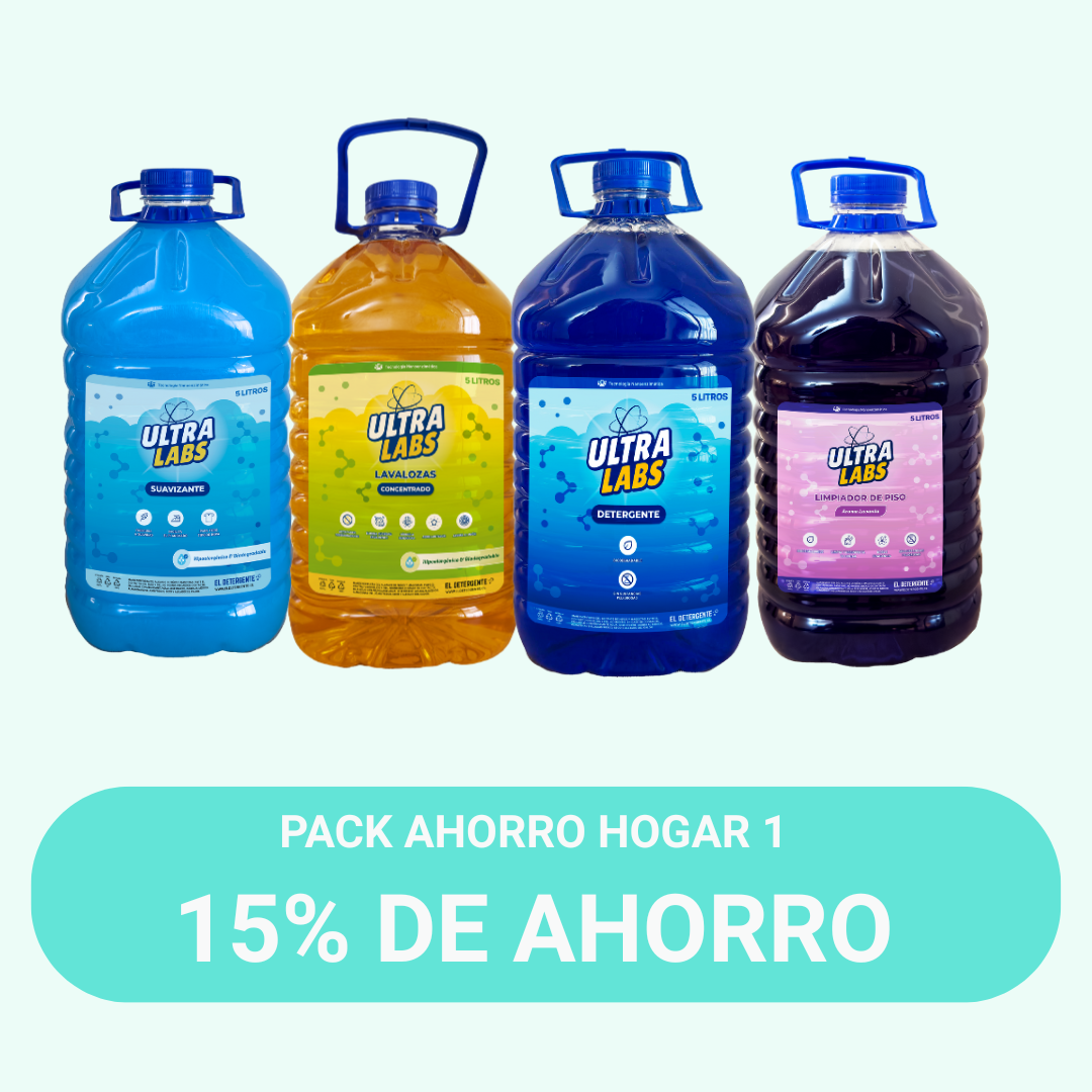 Pack AHORRO Hogar 1 - Detergente - Lavaloza - Limpiapisos - Suavizante