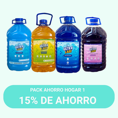 Pack AHORRO Hogar 1 - Detergente - Lavaloza - Limpiapisos - Suavizante