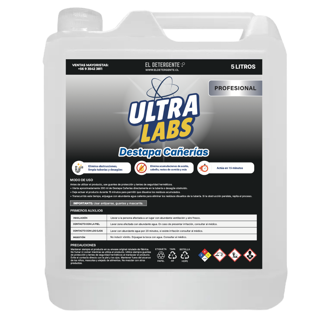 Destapa Cañerias 5 Litros Ultra Labs