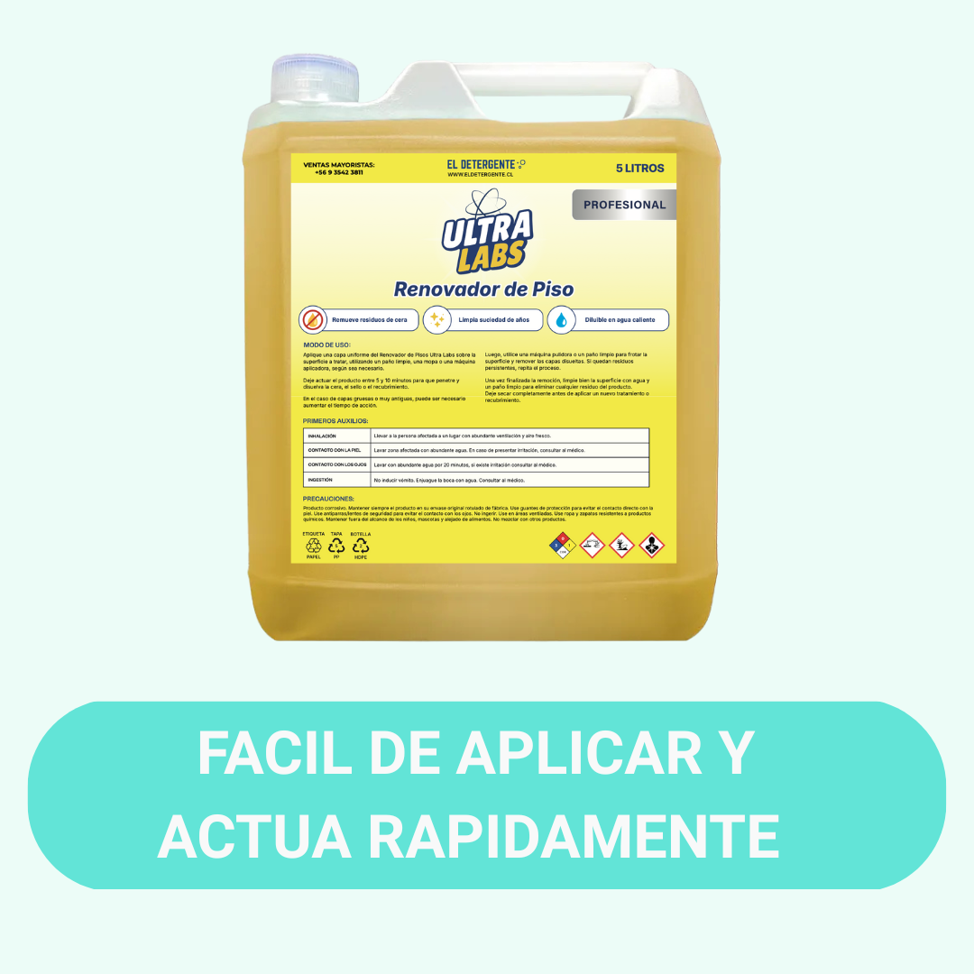 Desengrasante de Alto Poder 5 Litros + Renovador de Pisos 5 Litros