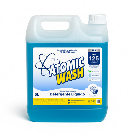 Detergente líquido atomic wash profesional 5 litros