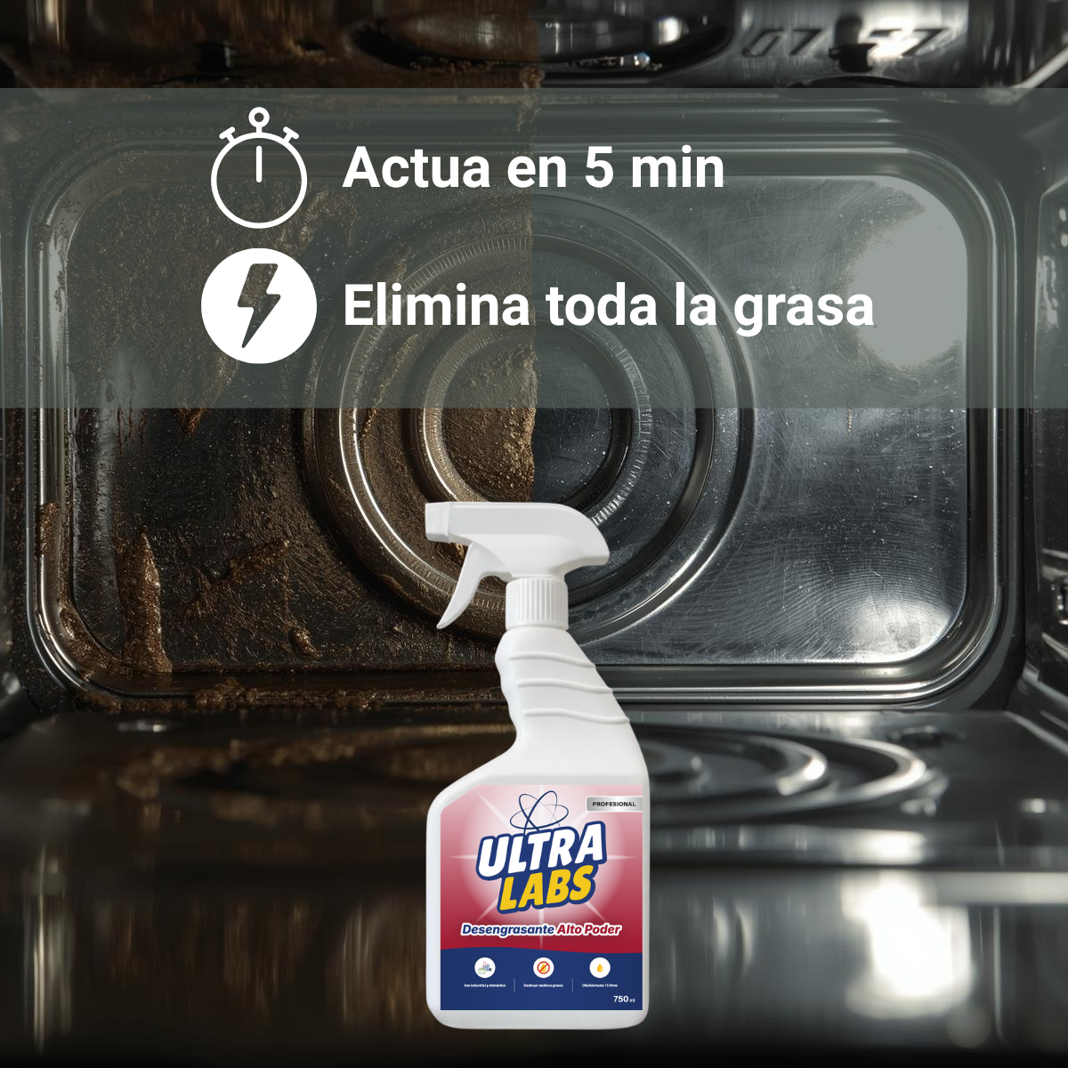 Pack 750cc Desengrasante - Quita Manchas - Removedor de Sarro - Removedor de Minerales