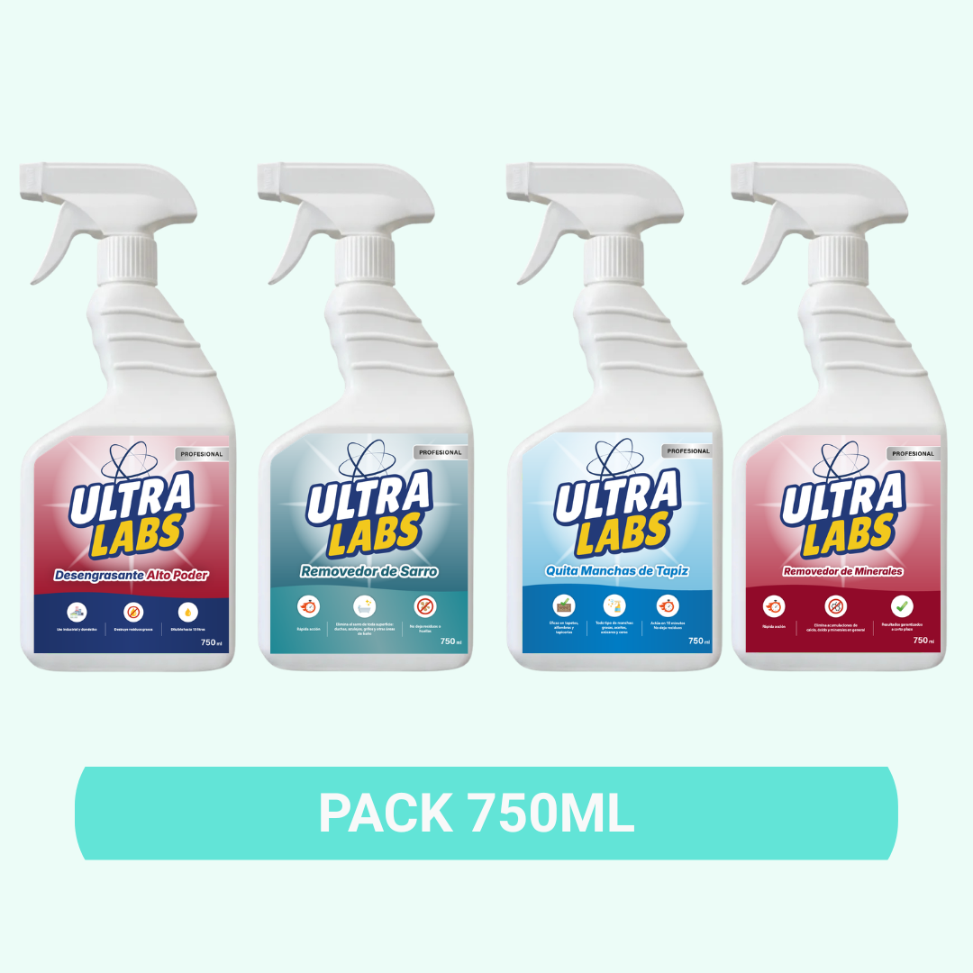 Pack 750cc Desengrasante - Quita Manchas - Removedor de Sarro - Removedor de Minerales