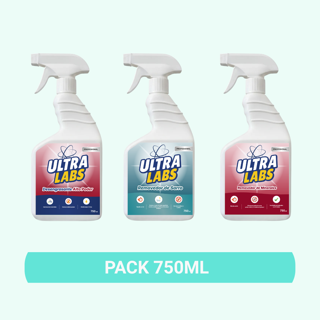 Pack 750cc  Desengrasante - Removedor de sarro - Removedor de Minerales | Ultra Labs
