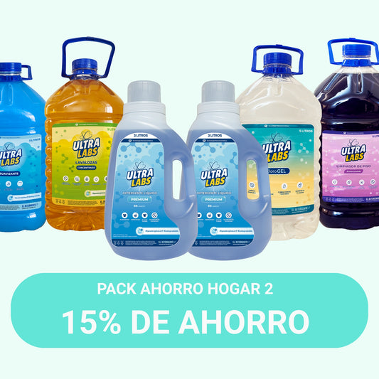 Pack Hogar 2 - Detergente - Cloro - Lavalozas - Suavizante