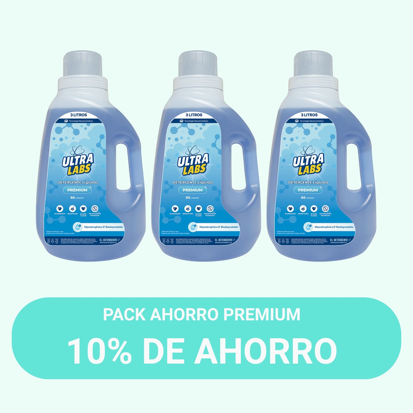 Pack Detergente 9L Ultra Labs Premium