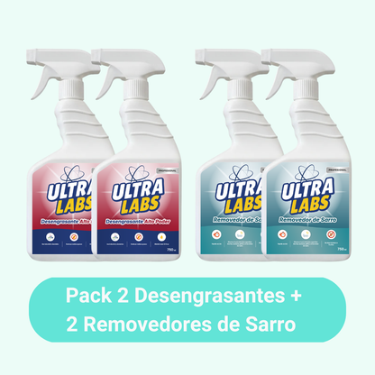 Pack 2 Desengrasantes 750cc + 2 Removedores de Sarro 750cc