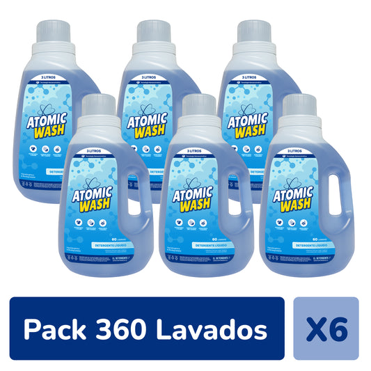 Pack de detergente 6 bidones de 3 litros cada uno